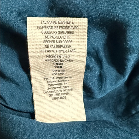 Free People blue turquoise Quilted Cropped Dolman Sleeve Bomber Jacket Size L - Picture 10 of 10